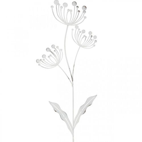 Artikel Vårdekoration, deco plug flower shabby chic vit, silver L87cm B18cm