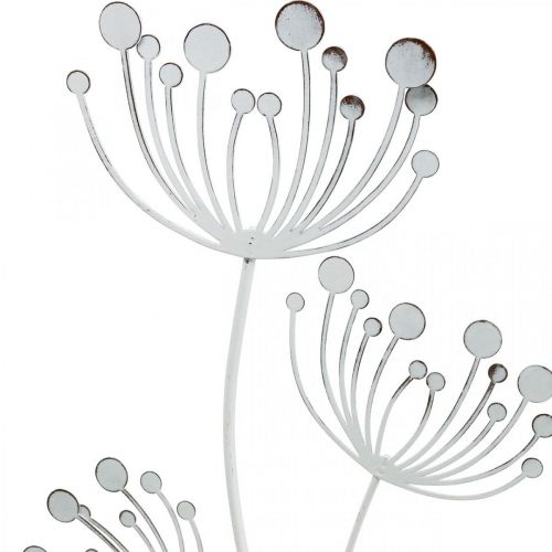 Artikel Vårdekoration, deco plug flower shabby chic vit, silver L87cm B18cm