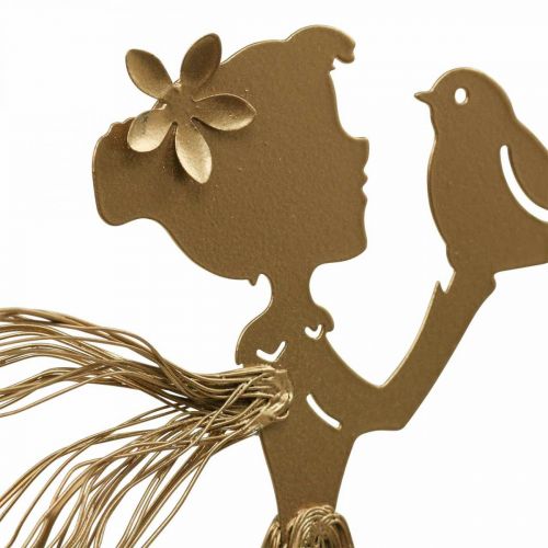 Floristik24 Garden Stake Elf Metal Trädgårdssäng Stake Guld 16,5×15cm