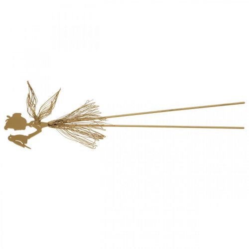 Floristik24 Garden Stake Elf Metal Trädgårdssäng Stake Guld 16,5×15cm
