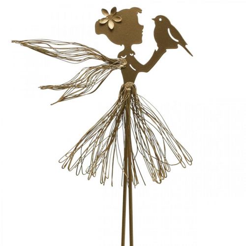 Floristik24 Garden Stake Elf Metal Trädgårdssäng Stake Guld 16,5×15cm