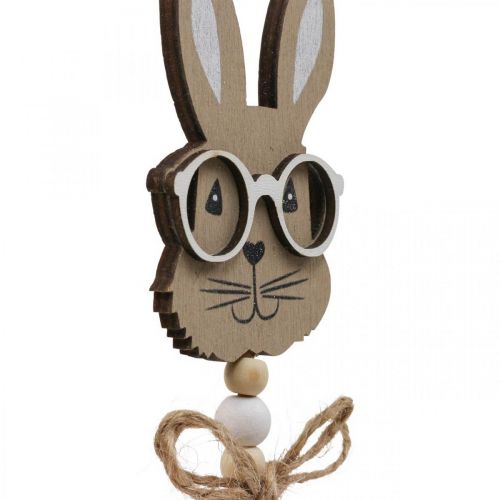 Blompropp kanin med glasögon dekorativ plugg trä 4×7,5cm 12st