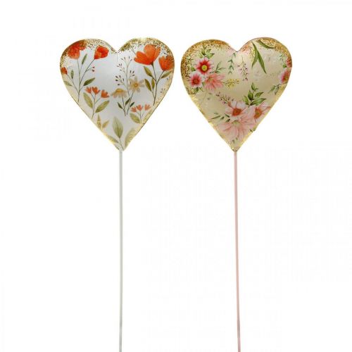 Floristik24 Blompropp hjärta dekorativ plugg hjärta blommor 8×1,5×8cm 4st