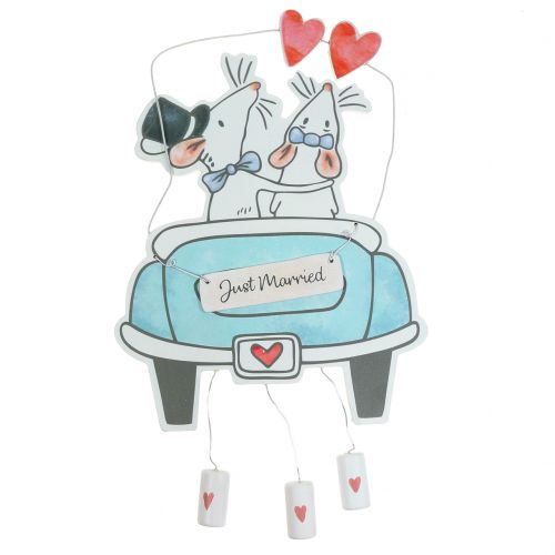 Floristik24 Dekorativt hängande "Just Married" 30cm x 17cm 2st