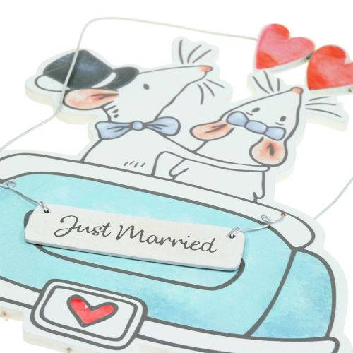 Floristik24 Dekorativt hängande "Just Married" 30cm x 17cm 2st