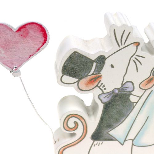 Artikel Deco figur muspar med hjärtan 11cm x 11cm 4st