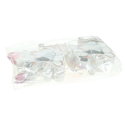 Artikel Deco figur muspar med hjärtan 11cm x 11cm 4st