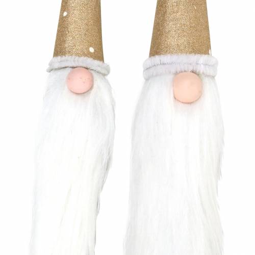 Floristik24 Träproppssats Gnome med skägg av naturlig gren Ø3 / 3,2 cm L44 / 59 cm 2 st