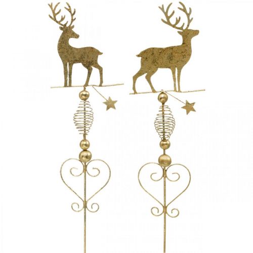 Floristik24 Deco pluggar ren guld antik look H58cm 2st