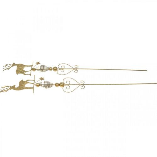 Floristik24 Deco pluggar ren guld antik look H58cm 2st
