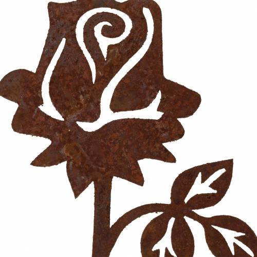 Floristik24 Metallplugg ros patina metall 20cm × 8cm 12st