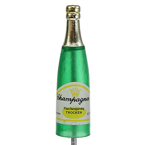 Artikel Plugg champagneflaskor brun, grön, gul 7,5cm L28,5cm 12st