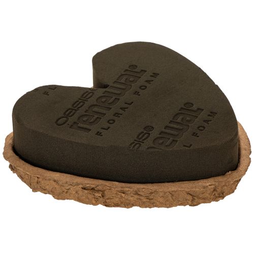 Blommigt skumhjärta OASIS® Renewal® Blommigt skum Biolit® 18 cm 2 st