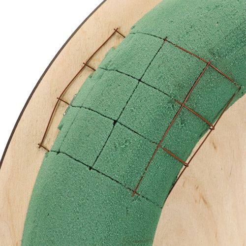 Artikel Blommig skumkrans träskiva våt blommig skum 38cm 2 stycken