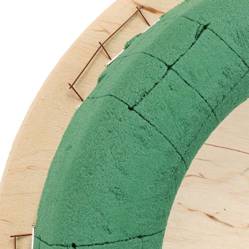 Artikel Blommig skumkrans på trä våt blommig skum grön Ø29cm