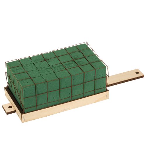 Floristik24 Blommig skumkloss Florette Eco träbas 18×10 cm