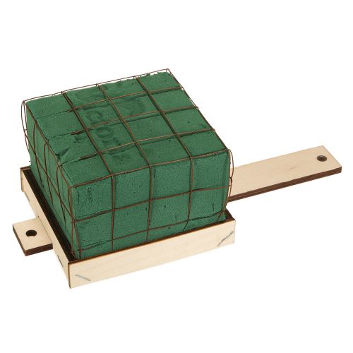 Blommig skumkloss Florette Eco med trä 10×10 cm