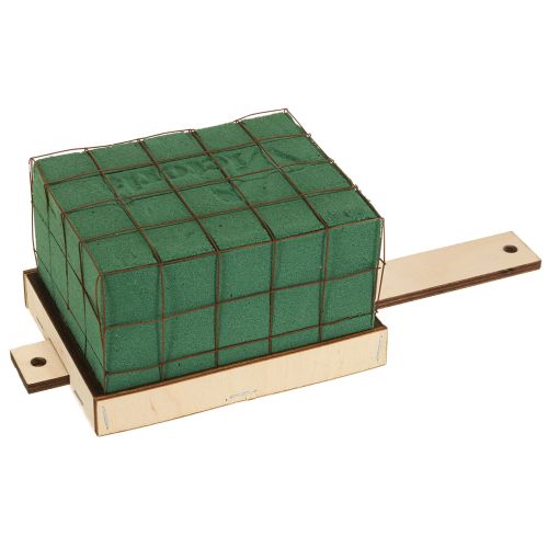 Blommigt skumtegelbas i trä Florette Eco 12×10 cm