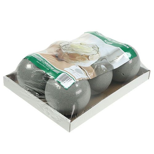 Artikel Blommig skumkula pluggbar kula grå Ø12cm 6 st