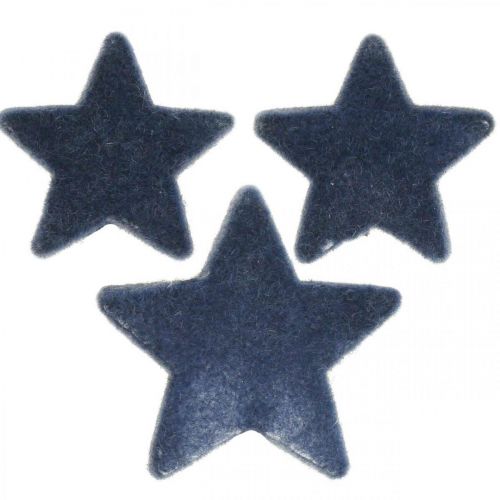 Julströssel, stjärnor, blå Ø4/5cm 40p