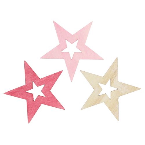 Floristik24 Spridda stjärnor rosa, rosa, naturliga 4cm 72st