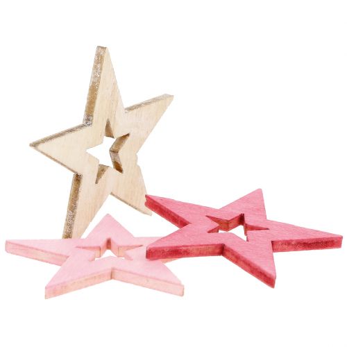 Floristik24 Stjärnor för spridning rosa, rosa, naturlig 4cm 72 st