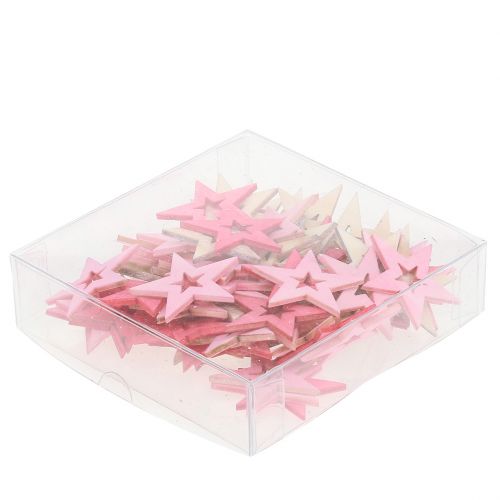 Floristik24 Stjärnor för spridning rosa, rosa, naturlig 4cm 72 st