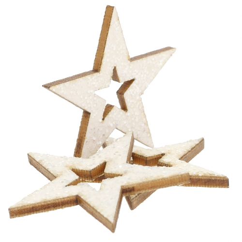 Artikel Stjärna för dekoration med glitter 4cm 72st