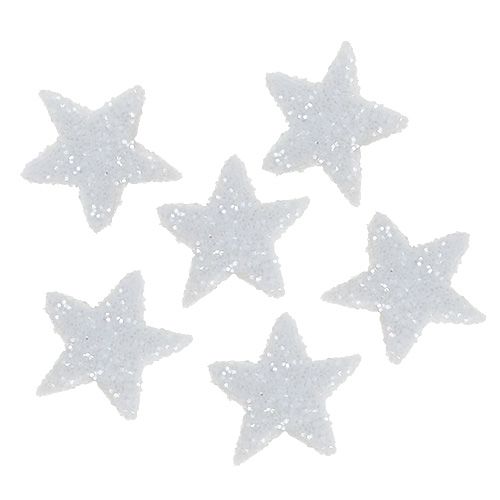 Floristik24 Stjärnglitter 1,5 cm för att strö vit 144 st