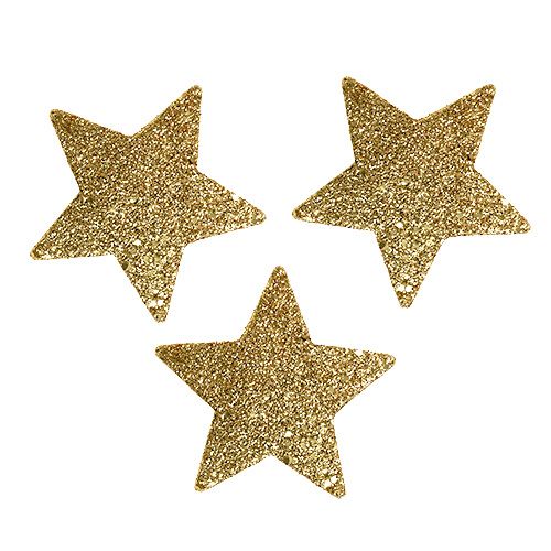 Floristik24 Stjärnor guld 6,5 cm med glimmer 36st