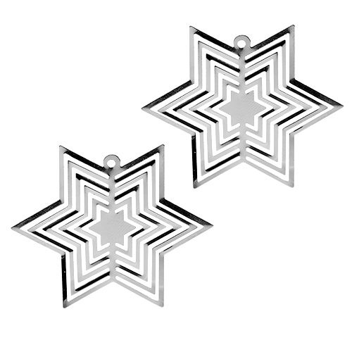 Floristik24 Stjärnmetall silver 6cm 24st