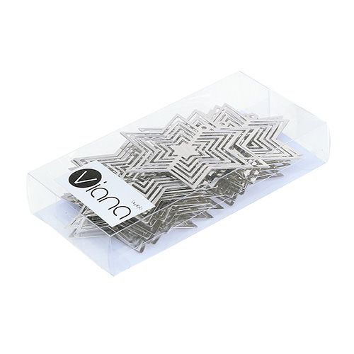 Floristik24 Stjärnmetall silver 6cm 24st