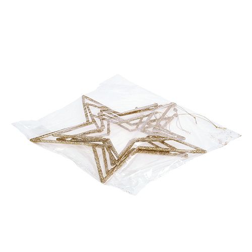 Floristik24 Stjärnsats för hängande guld, glimmer 17-32cm