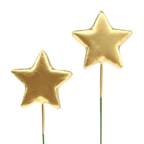 Floristik24 Star on wire 4cm guld 60st
