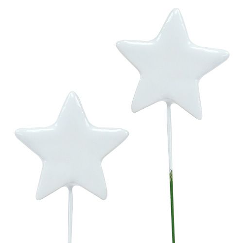 Floristik24 Stjärna på tråden 5 cm vit 48st