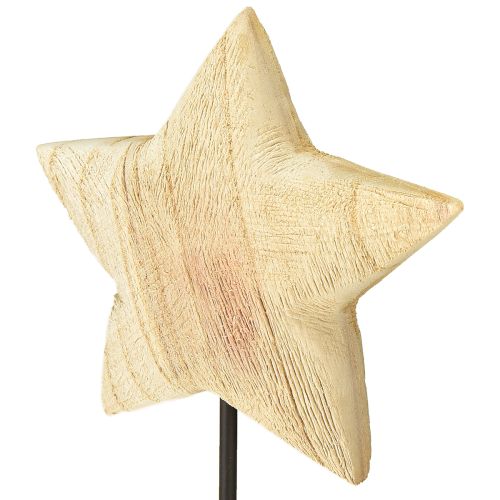 Artikel Stjärna av trä, stående bordsdekoration av naturlig trästjärna H42cm