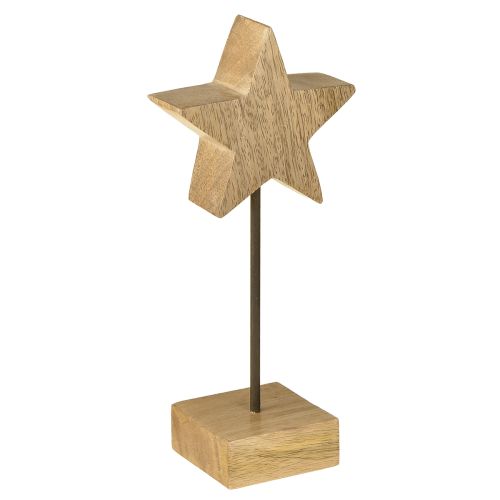 Trästjärna naturliga trästjärnor för stående H23cm 2 st