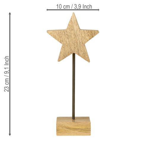 Artikel Trästjärna naturliga trästjärnor för stående H23cm 2 st