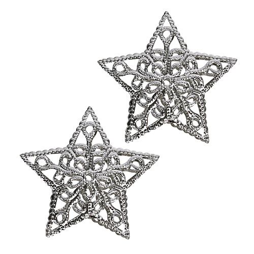 Stjärna av metall silver 6cm 20 st