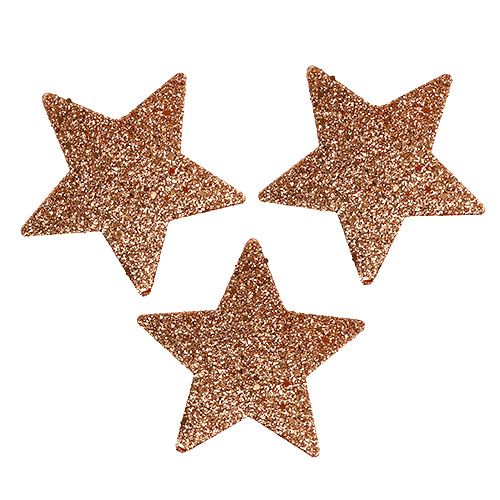 Floristik24 Star koppar 6,5 cm med glimmer 36st