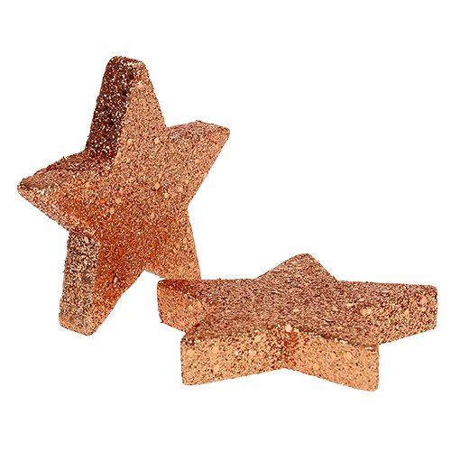 Floristik24 Star koppar 6,5 cm med glimmer 36st
