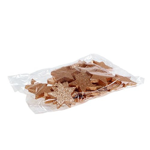 Floristik24 Star koppar 6,5 cm med glimmer 36st