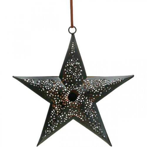 Artikel Julhängare Star Metal Star Svart H19cm