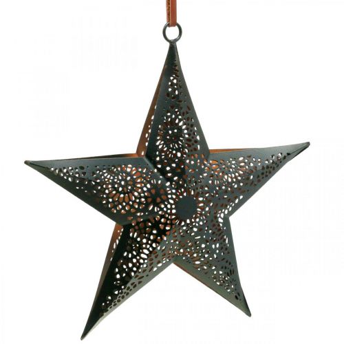 Artikel Julhängare Star Metal Star Svart H19cm