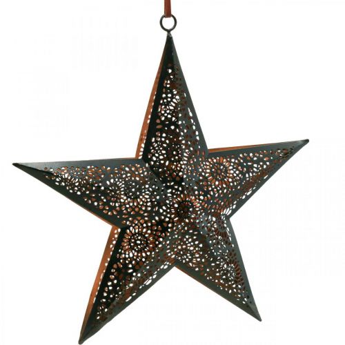 Artikel Julhängare stjärna metallstjärna svart H25,5cm