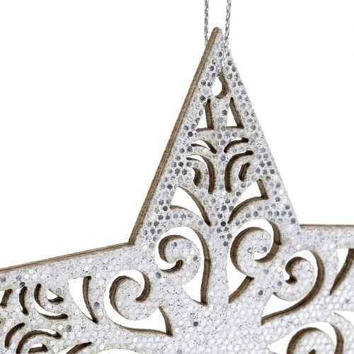 Floristik24 Stjärnsilver för upphängning 8cm - 12cm 9st