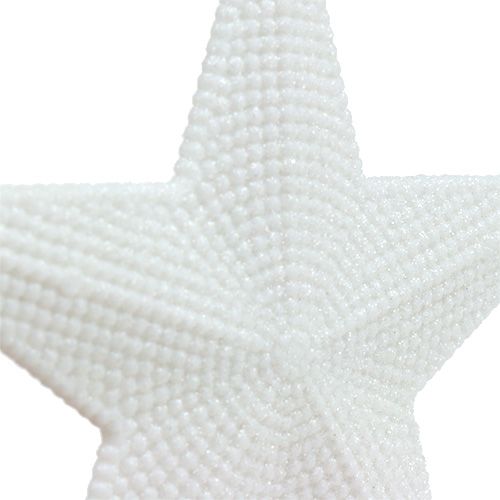 Floristik24 Stjärna att hänga vit 11cm L19cm 6st