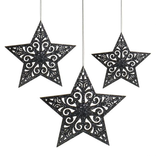 Floristik24 Julstjärna med ornament silvergrå sorterad 8cm - 12cm 9st