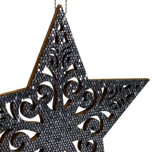 Artikel Julstjärna med ornament silvergrå assorterad 8cm - 12cm 9 st