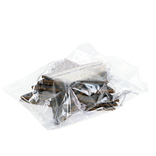 Artikel Julstjärna med ornament silvergrå assorterad 8cm - 12cm 9 st